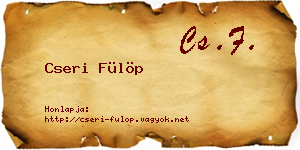 Cseri Fülöp névjegykártya